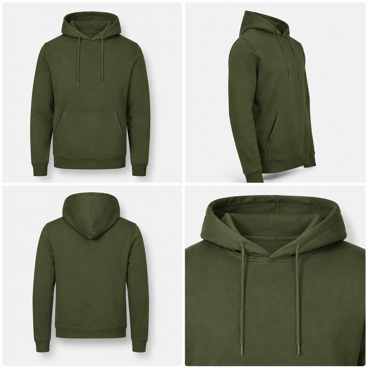 Sweat à capuche Vert militaire MWVM (3 Cordons OFFERTS)